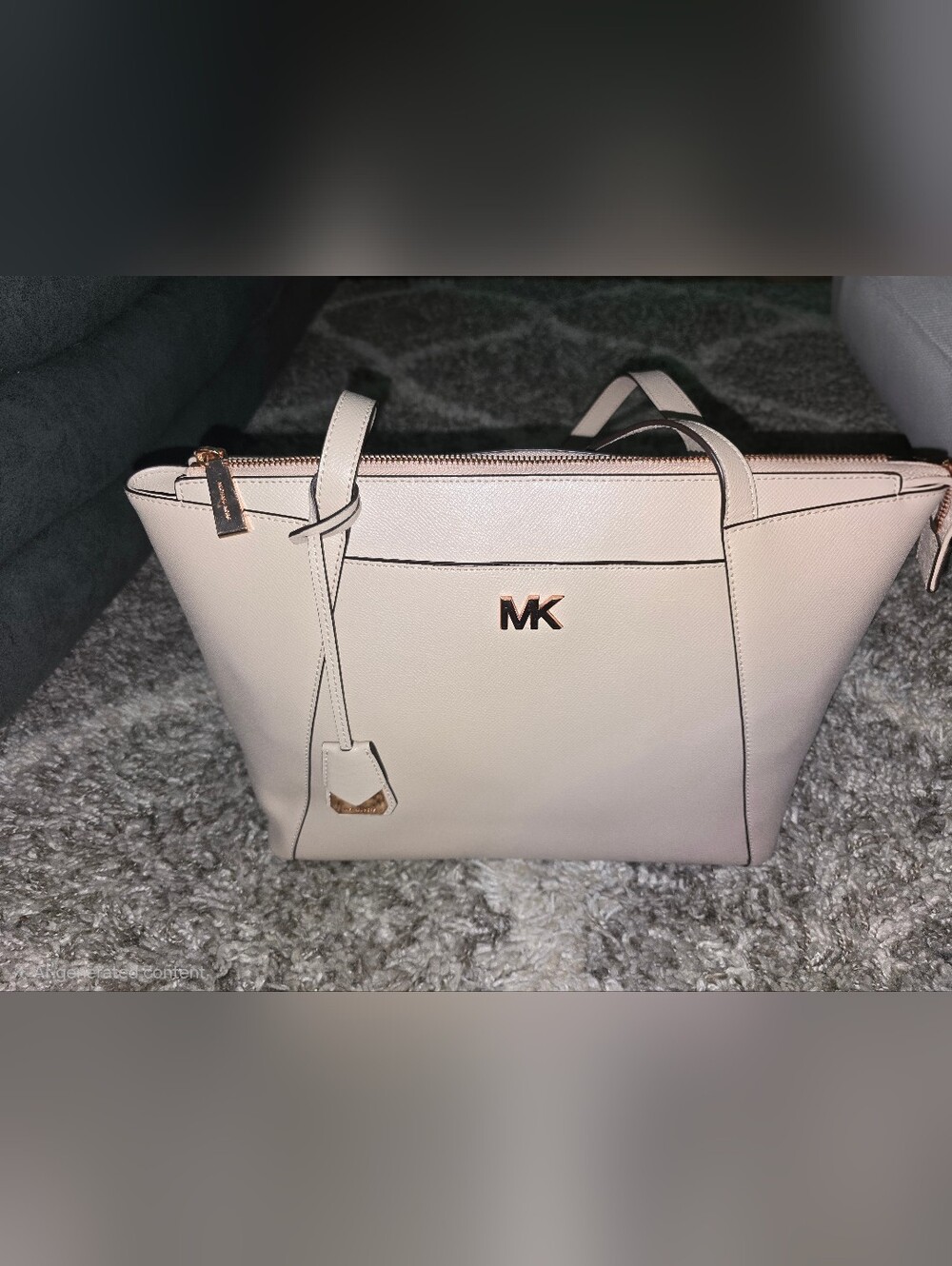 Michael Kors MK37 Ivory Maddie Leather Tote